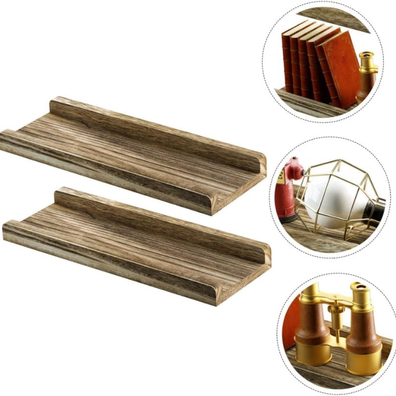 Wooden Wall Mounted Shelves – Farmhouse Floating Shelf Set