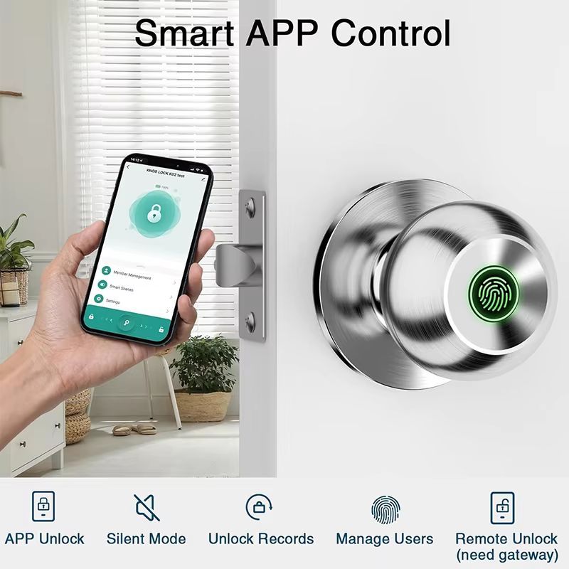 Smart Fingerprint Door Knob - Keyless Biometric Lock