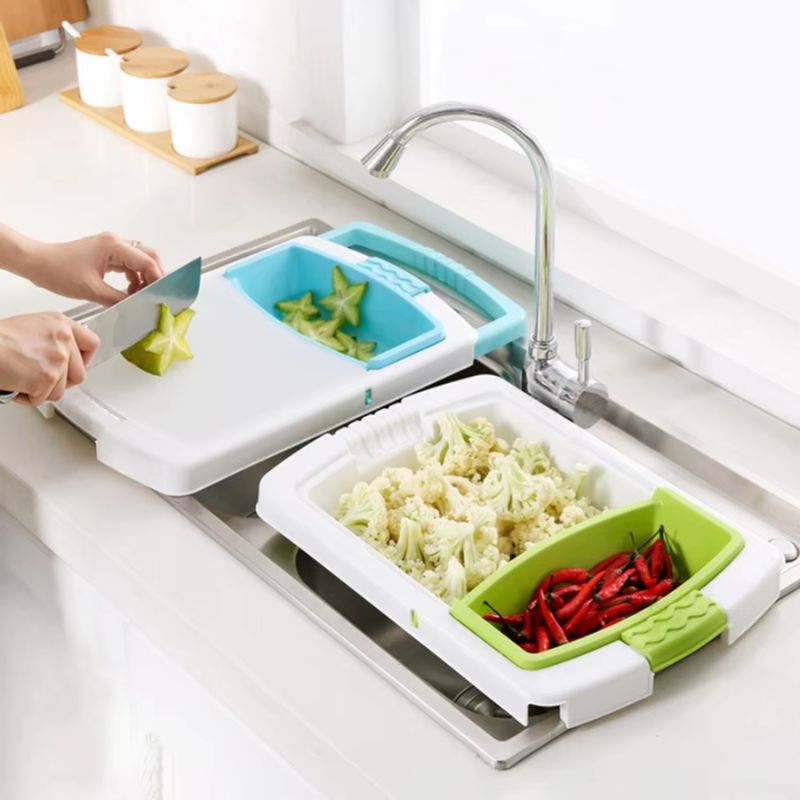 Kitchen Drain Cutting Board – Chop & Rinse in One Easy Step