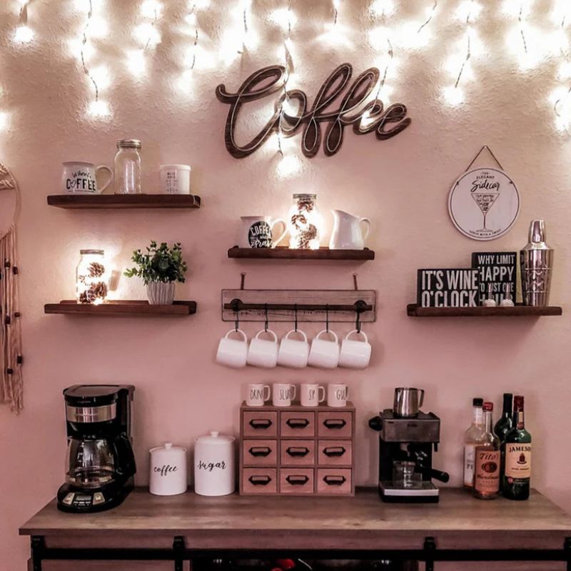 Wooden Wall Mounted Shelves – Farmhouse Floating Shelf Set