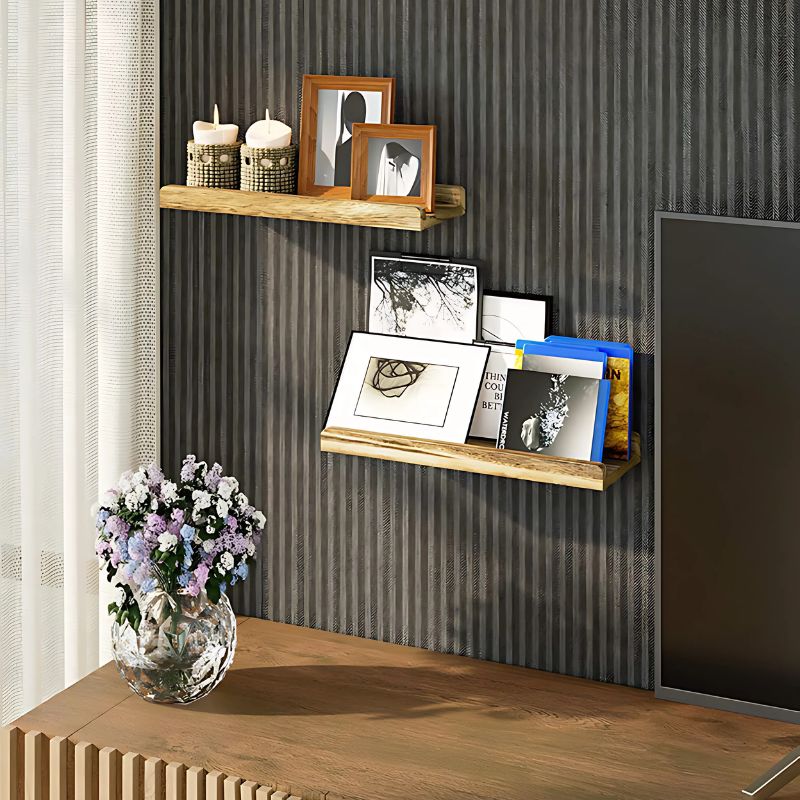 Wooden Wall Mounted Shelves – Farmhouse Floating Shelf Set