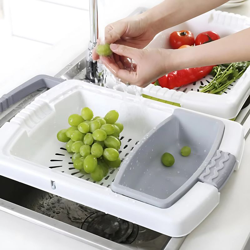 Kitchen Drain Cutting Board – Chop & Rinse in One Easy Step
