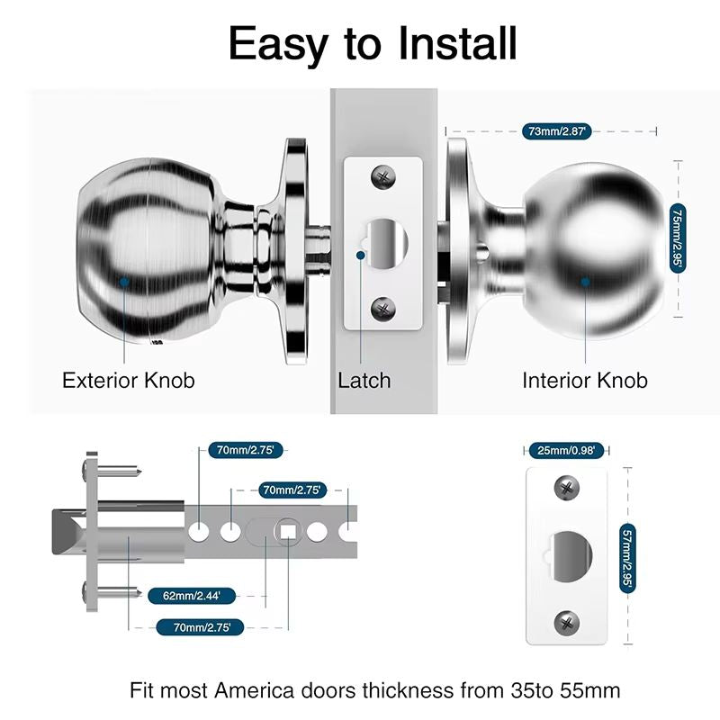 Smart Fingerprint Door Knob - Keyless Biometric Lock