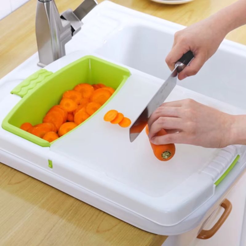 Kitchen Drain Cutting Board – Chop & Rinse in One Easy Step