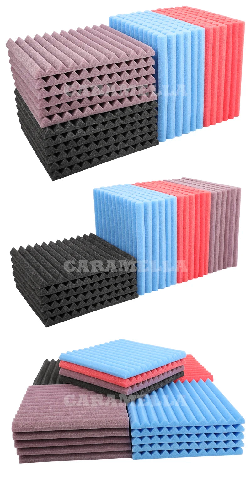 Soundproof Absorbing Foam Panels – Noise Reduction & Echo Control (12 or 24 pcs)