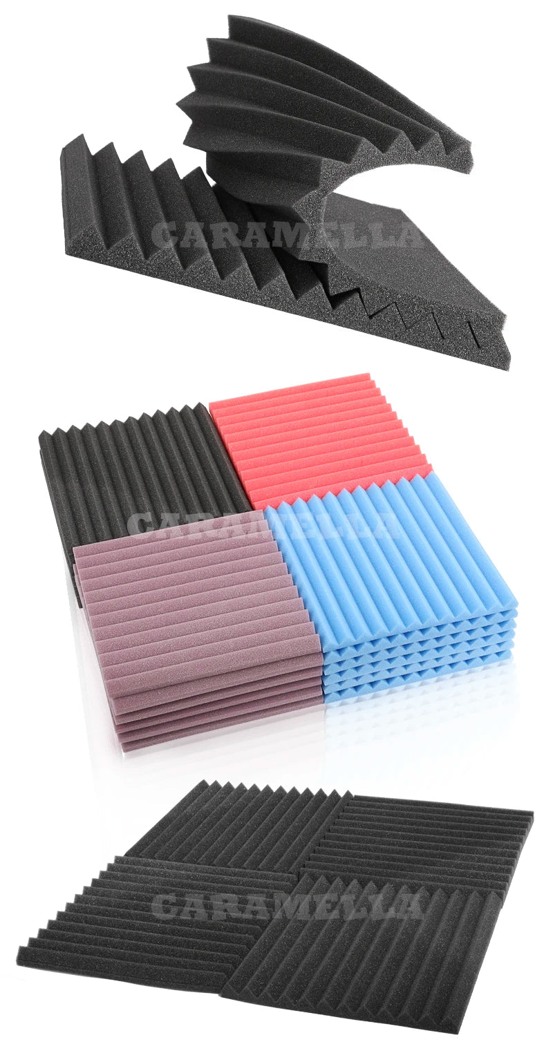 Soundproof Absorbing Foam Panels – Noise Reduction & Echo Control (12 or 24 pcs)