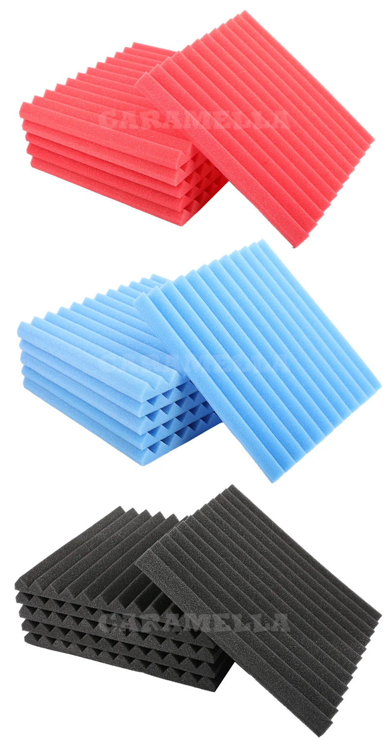 Soundproof Absorbing Foam Panels – Noise Reduction & Echo Control (12 or 24 pcs)