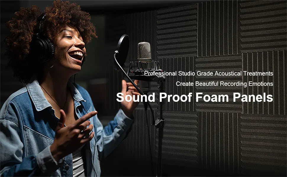 Soundproof Absorbing Foam Panels – Noise Reduction & Echo Control (12 or 24 pcs)