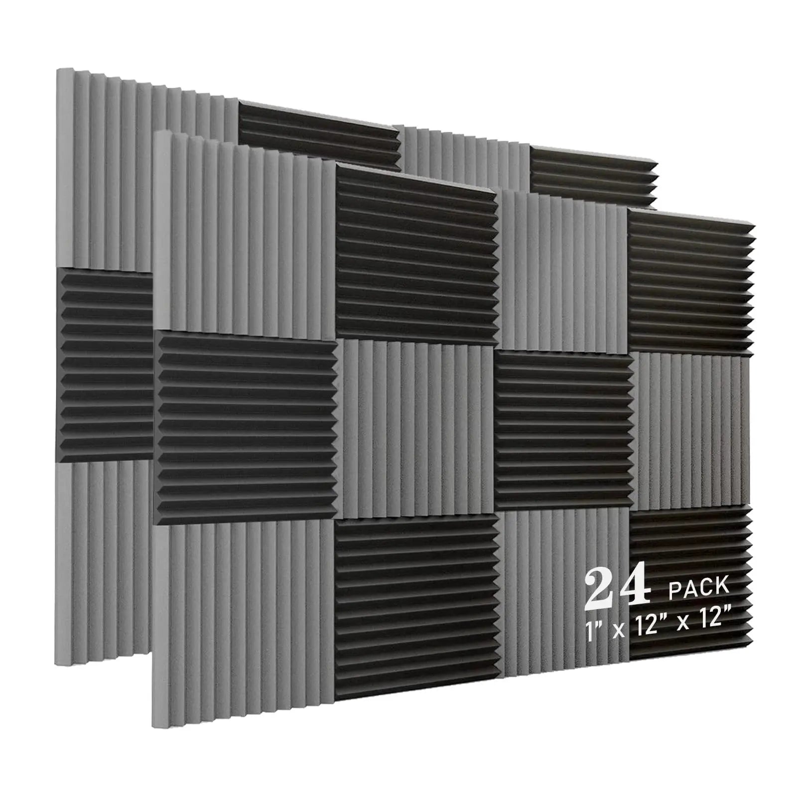 Soundproof Absorbing Foam Panels – Noise Reduction & Echo Control (12 or 24 pcs)