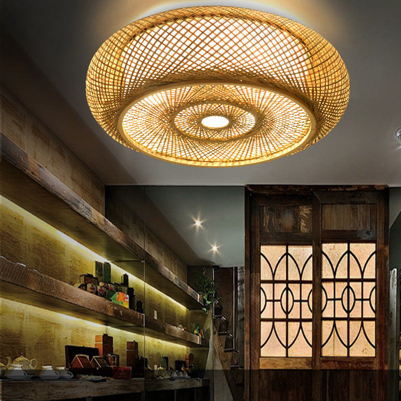 Round Japanese Ceiling Lamp – Soft Ambient Zen Light