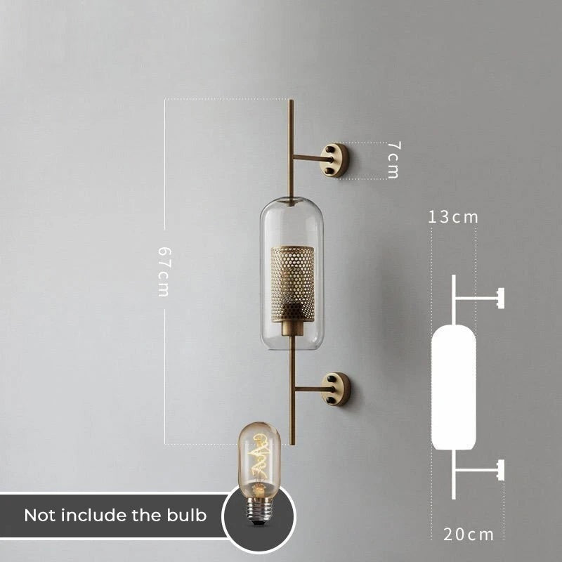 Silver bedroom wall lamp