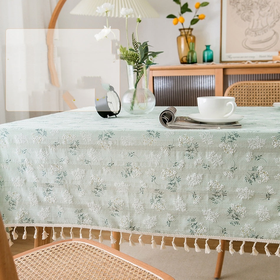 Rural Fresh Floral Rectangular Dining Table Cloth