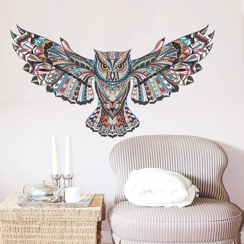 Removable Colorful Owl Wall Stickers