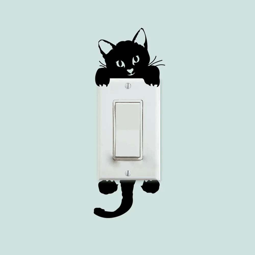 Lovely Cat Switch Wall Stickers