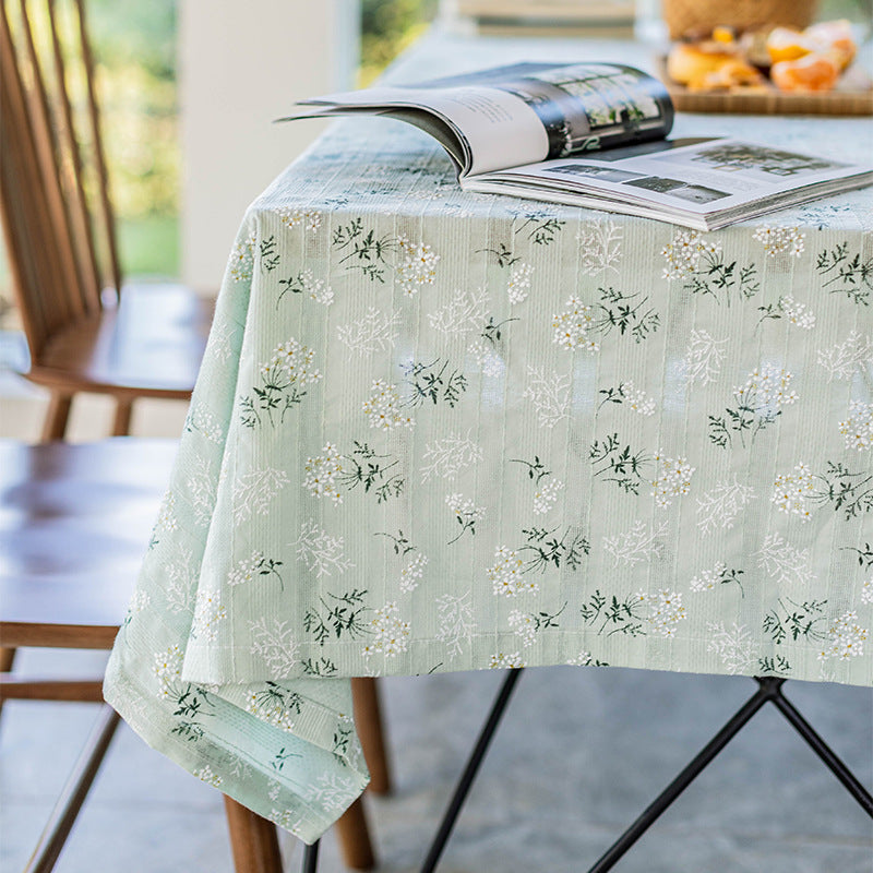 Rural Fresh Floral Rectangular Dining Table Cloth