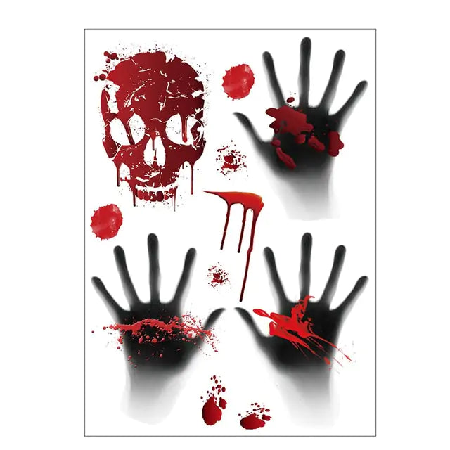 Halloween Bloody Handprints Wall Stickers