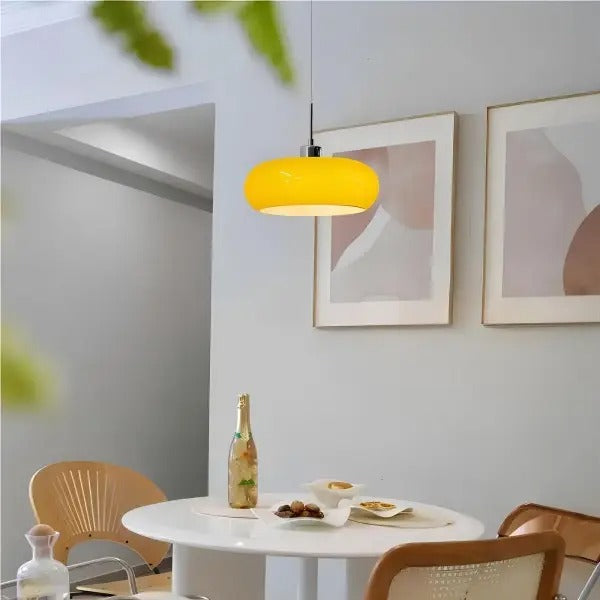 Metal and glass chandelier