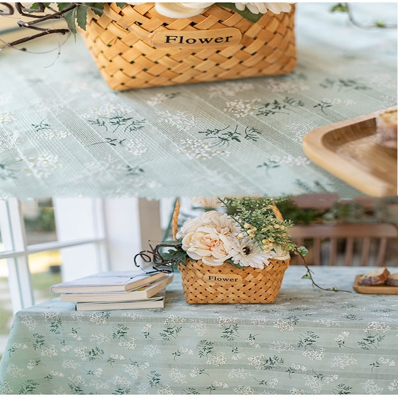 Rural Fresh Floral Rectangular Dining Table Cloth