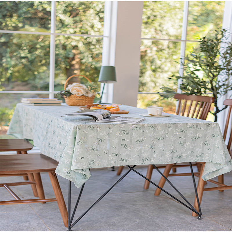 Rural Fresh Floral Rectangular Dining Table Cloth