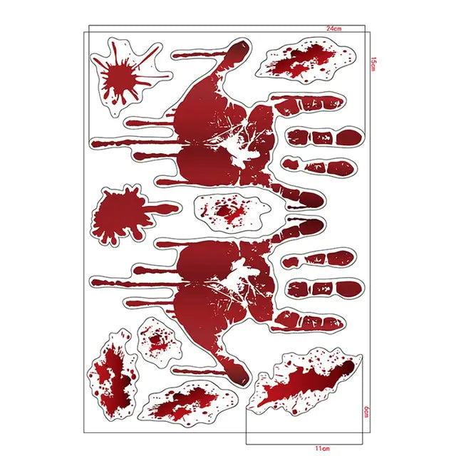 Halloween Bloody Handprints Wall Stickers