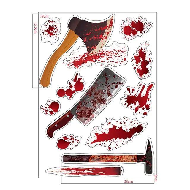 Halloween Bloody Handprints Wall Stickers